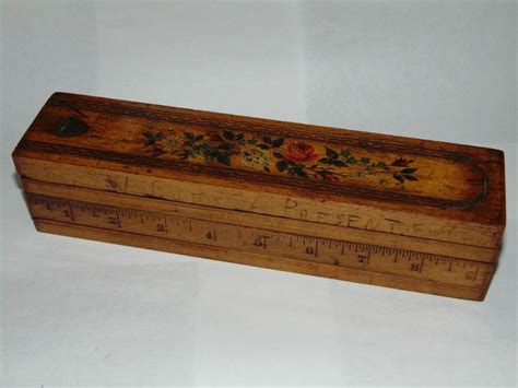 vintage metal pencil box|vintage wooden pencil box.